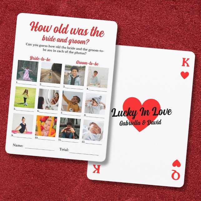 Carte Quel Âge Avait L'Épouse Et Le Jeu De Douche Photo  (How Old Was The Bride And Groom Photo Shower Game Card)
