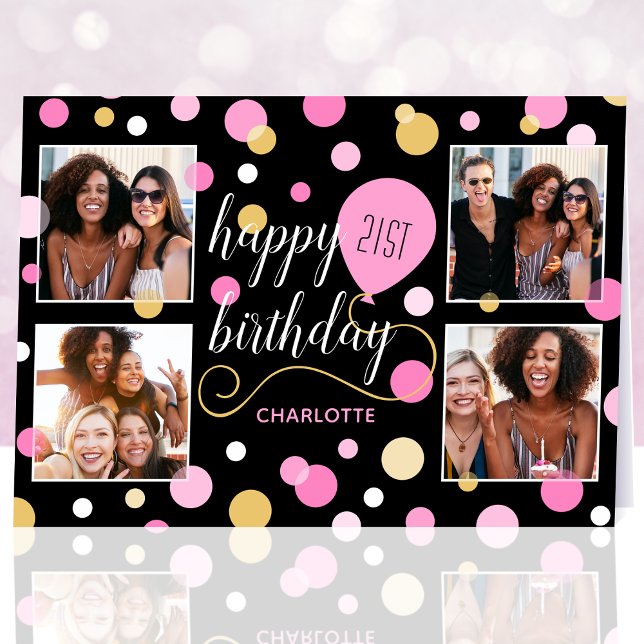 Carte Quel âge Joyeux anniversaire Photo personnalisée R (Créateur téléchargé)