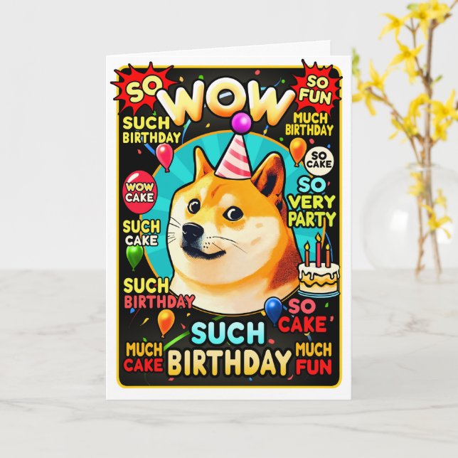 Carte Quel Anniversaire De Chien, Si Amusant, Beaucoup D (Fleur jaune)