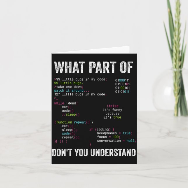 Carte Quelle partie de l'informatique ne comprenez-vous  (Devant)