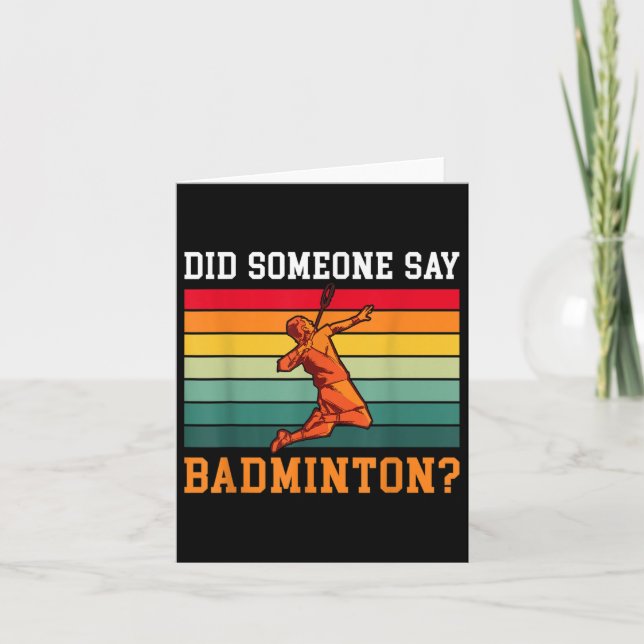 Carte Quelqu'un a dit badminton  (Devant)