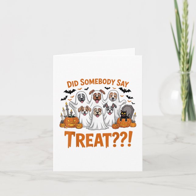 Carte Quelqu'Un A Dit Traiter Les Chiens Fantômes Hallow (Devant)