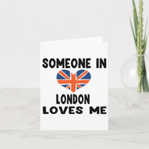 Carte Quelqu'un à Londres m'aime Angleterre Drapeau brit