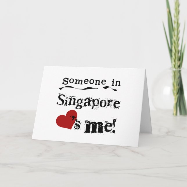 Carte Quelqu'un à Singapour m'aime (Devant)
