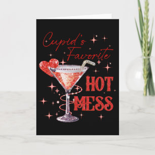 Carte Queue d'art d'amour de martini de la Saint-Valenti