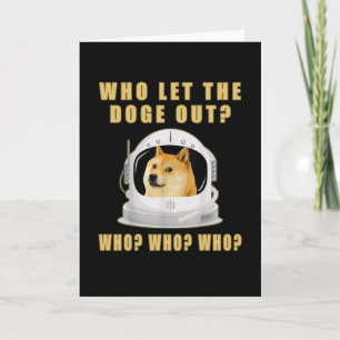 Carte Qui a laissé sortir les lunettes de chien Dogecoin