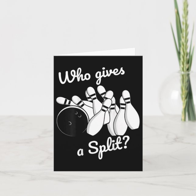 Carte Qui Donne Un Split Retro Bowling Tee Fête des père (Devant)