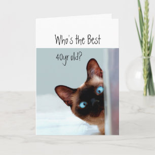 Carte Qui est le meilleur quadragénaire ? Humour Chat Ch