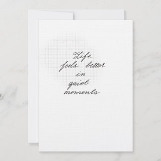 Carte Quiet moments quote card