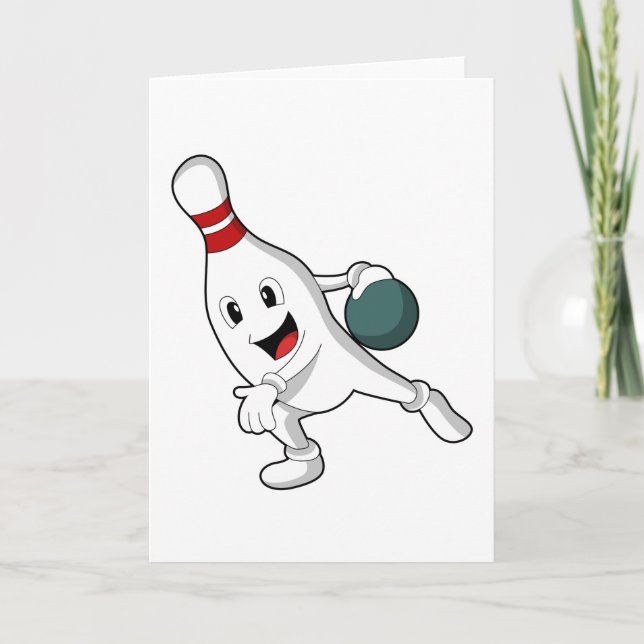 Carte Quille de bowling avec boule de bowling (Devant)