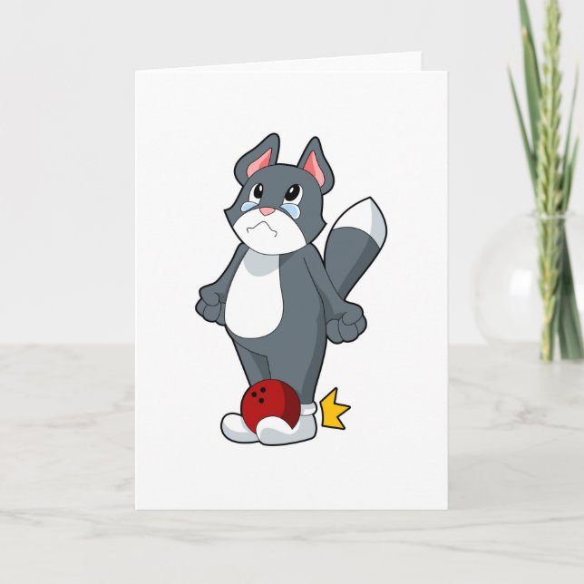 Carte Quilles de chat boule de bowling (Devant)