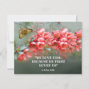 Carte Quince ornementale japonaise avec citation de la B