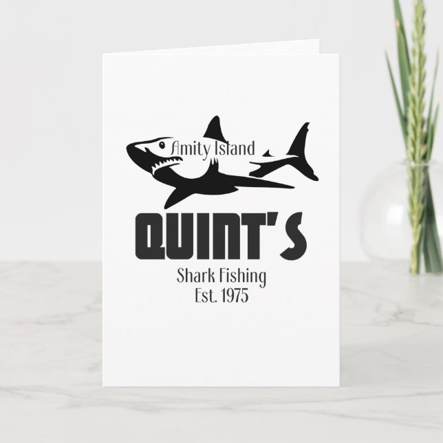 Carte Quint's Shark Fishing Amity Island Drôle Jaws (Devant)
