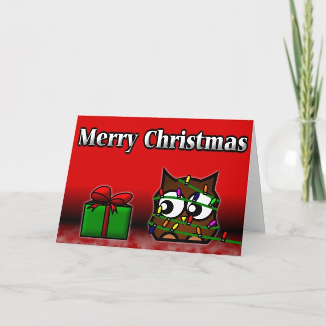 Carte Quirky Owl Christmas (Devant)