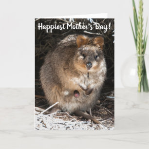 Carte Quokka australienne fête des mères la plus heureus