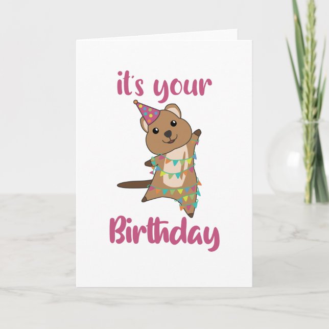 Carte Quokka Souhaite Bon Anniversaire À Vous Quokkas (Devant)