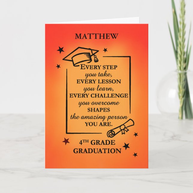 Carte Quote d'inspiration de 4e année personnalisée (Devant)