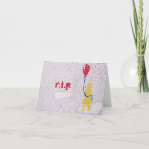 Carte r.i.p. stencil : fille avec le ballon rouge