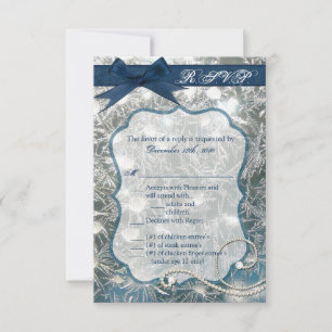 Carte R.S.V.P. 3,5 x5 Crackée Glace hivernale glac