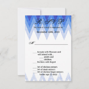 Carte R.S.V.P 3,5 x 5, Ombre Chevron Blue