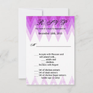 Carte R.S.V.P 3,5 x 5, Ombre Chevron Purple