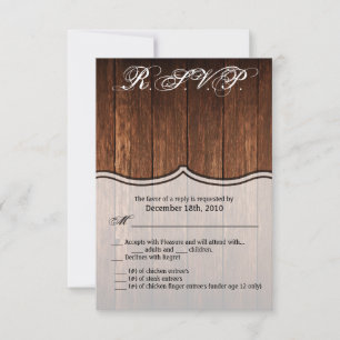 Carte R.S.V.P. 3,5x5 Barne Wood Country Rustique