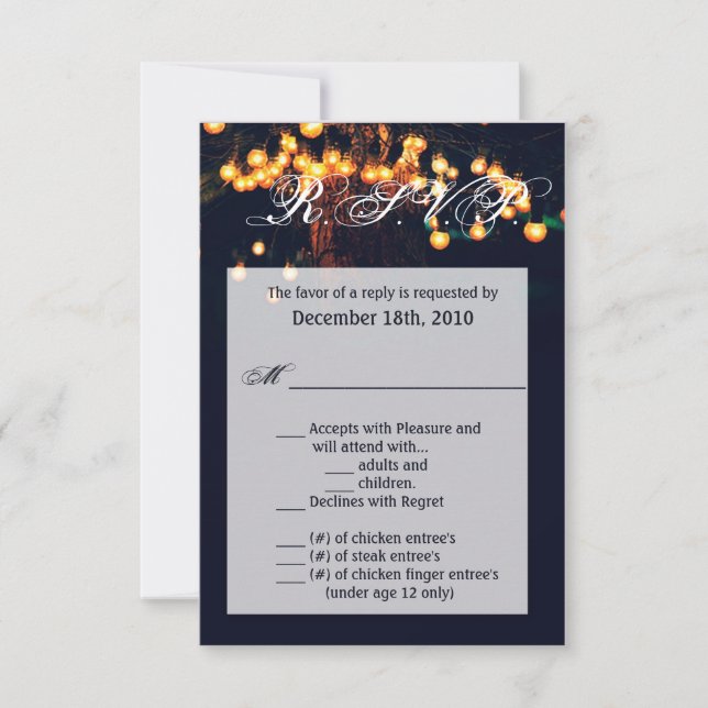 Carte R.S.V.P 3,5x5 Chêne à chaîne de chêne (Devant)