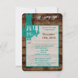Carte R.S.V.P 3,5x5 Coun de lustre Western Rustic