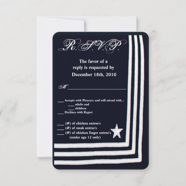 Carte R.S.V.P. 3.5x5 Marine Blues pour vêtements d (Devant)