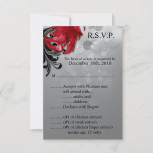 Carte R.S.V.P. 3,5x5 Masque rouge