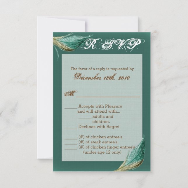 Carte R.S.V.P. 3.5x5 Mono d'oiseaux de quilles de  (Devant)