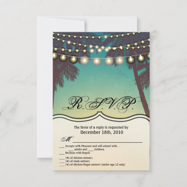 Carte R.S.V.P. 3.5x5 Plage Coucher de soleil Palmi (Devant)