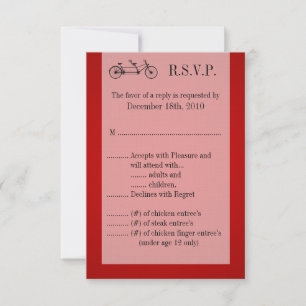 Carte R.S.V.P 3,5x5 Red Double Bike