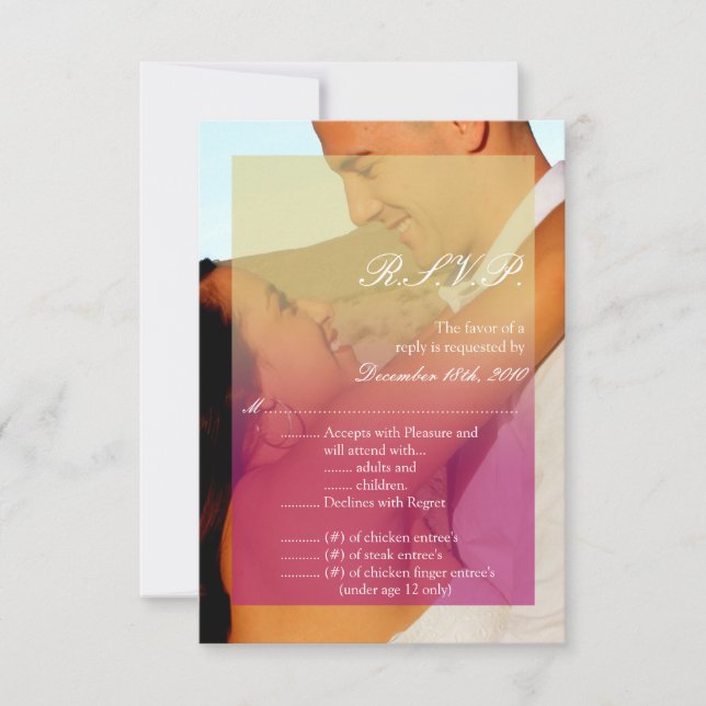 Carte R.S.V.P. 3,5x5 Sunset Fade Rose Tan Photo (Devant)