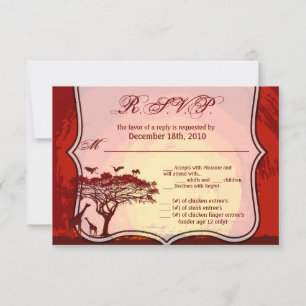 Carte R.S.V.P 5x3.5 African Safari Giraffe Sunset