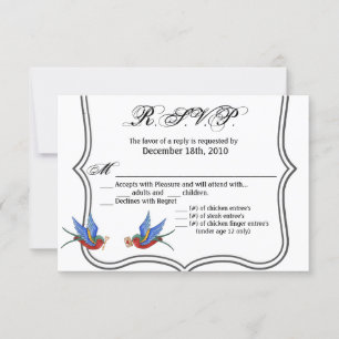 Carte R.S.V.P. 5x3.5 Sparro traditionnel de tatoua