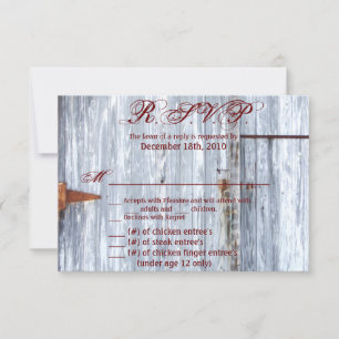 Carte R.S.V.P 5x3.5 XMAS Lave blanche Porte en boi