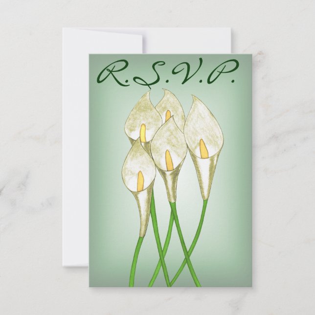 Carte R.S.V.P Calla Lilies (Blanc) (Devant)