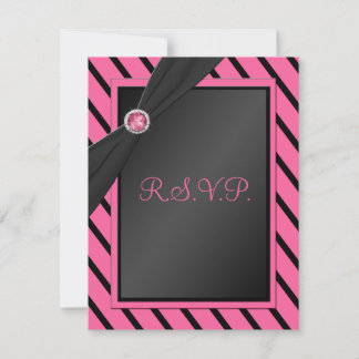 Carte R.S.V.P. rose et noire