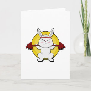 Carte Rabbit à Bodybuilding avec Barbell