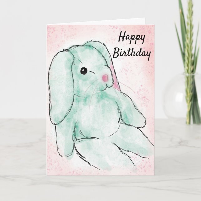 Carte Rabbit Happy Birthday (Devant)