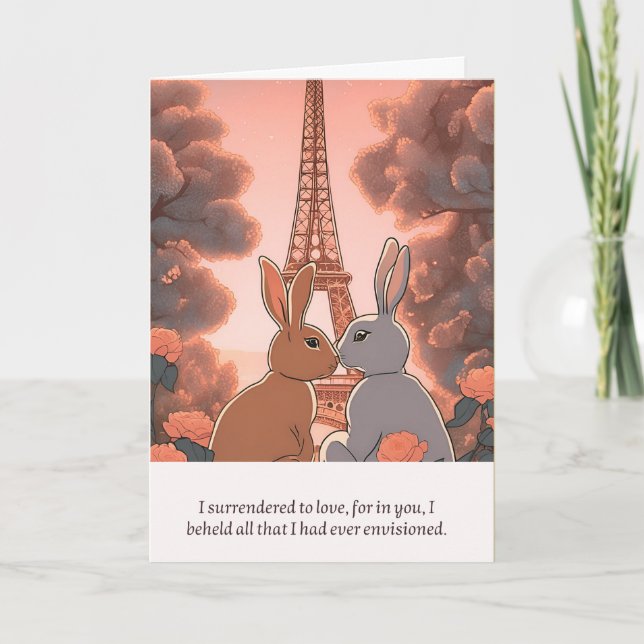 Carte rabbit message happy birthday (Devant)