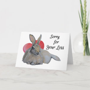 Carte Rabbit réaliste Désolé pour votre perte Art Bunny