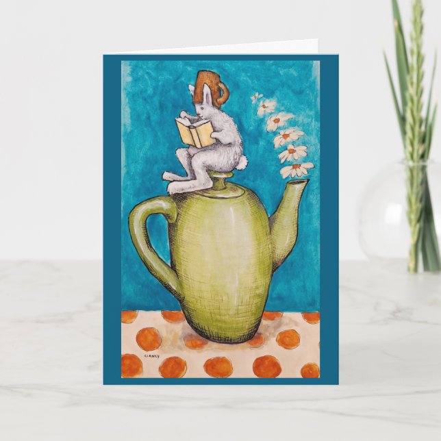 Carte Rabbit Tea Get Well card (Devant)