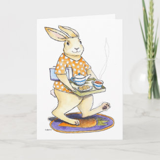 Carte Rabbit Tea Tray Get Well card