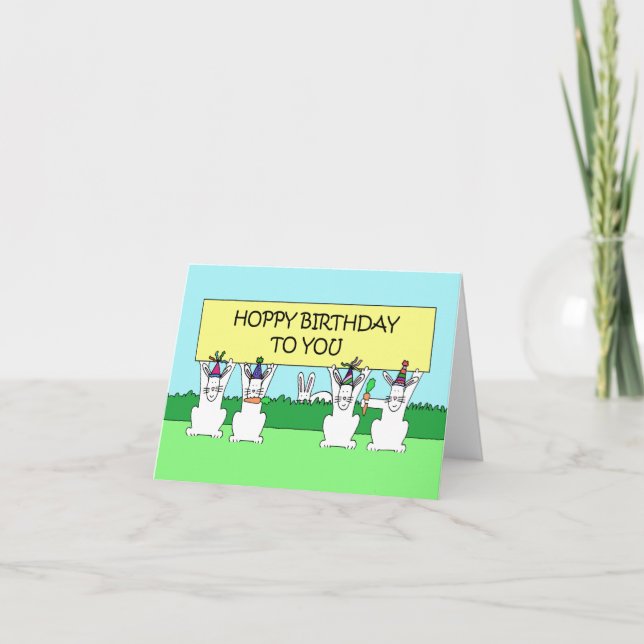 Carte Rabbits Hoppy Anniversaire pour vous (Devant)
