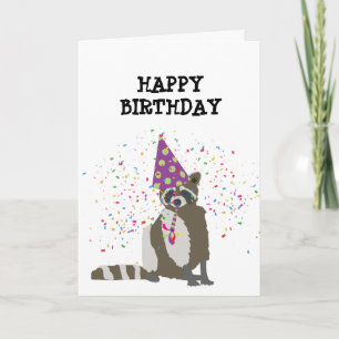 Carte Raccoon - Animaux ayant une fête