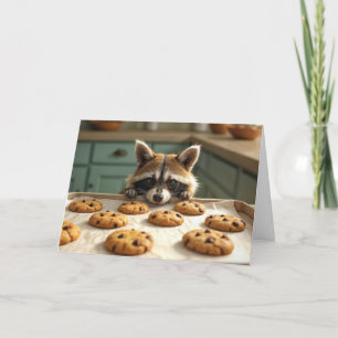 Carte Raccoon Anniversaire Avec Chip Chocolat Cookies