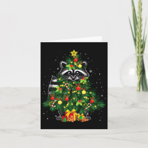 Carte Raccoon Cosplay Xmas Tree Amoureux des animaux cor