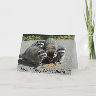 Carte Raccoon Maman & Bébés
